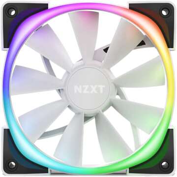 NZXT AER RGB 2-120mm - HF-28120-BW - Advanced Lighting Customizations - Winglet Tips - Fluid Dynamic Bearing - LED RGB PWM Fan - Single (Lighting Controller REQUIRED & NOT INCLUDED) - White
