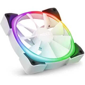NZXT AER RGB 2-120mm - HF-28120-BW - Advanced Lighting Customizations - Winglet Tips - Fluid Dynamic Bearing - LED RGB PWM Fan - Single (Lighting Controller REQUIRED & NOT INCLUDED) - White