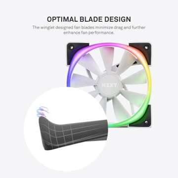 NZXT AER RGB 2-120mm - HF-28120-BW - Advanced Lighting Customizations - Winglet Tips - Fluid Dynamic Bearing - LED RGB PWM Fan - Single (Lighting Controller REQUIRED & NOT INCLUDED) - White