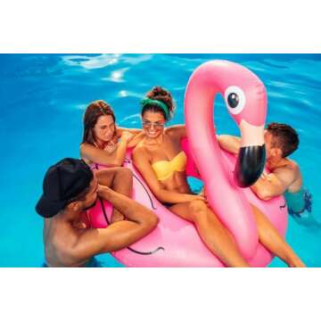 GiftExpress 48" Inflatable Flamingo Pool Float, Swim Party Toys, Fun Beach Floaties, Summer Pool Lil...