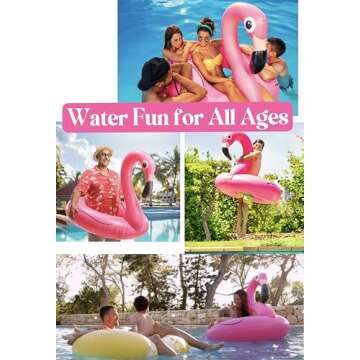 GiftExpress 48" Inflatable Flamingo Pool Float, Swim Party Toys, Fun Beach Floaties, Summer Pool Lilo Lounger for Adults & Kids, Pool Party Favor 1 Pack
