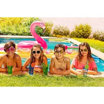 GiftExpress 48" Inflatable Flamingo Pool Float, Swim Party Toys, Fun Beach Floaties, Summer Pool Lilo Lounger for Adults & Kids, Pool Party Favor 1 Pack