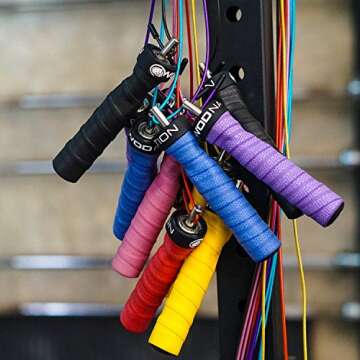 WOD Nation Attack Speed Jump Rope : Adjustable Jumping Ropes : Unique Two Cable Skipping Workout System : One Thick and One Light 11 Foot Cable : Fits Men and Women