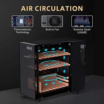 NEEDONE Electric Cooler Humidor for Cigars, 23L, 150 Counts
