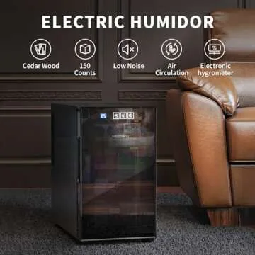 NEEDONE Electric Cooler Humidor for Cigars, 23L, 150 Counts