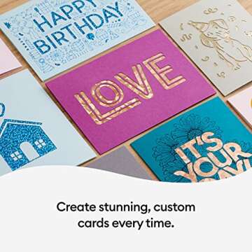 Cricut Cutaway Cards R10, Intricately Design Birthday Cards, Thank You Cards, Custom Greeting Cards, Holographic Backer, Compatible with Cricut Joy/Maker/Explore Machines, Pastel Sampler (18 ct)