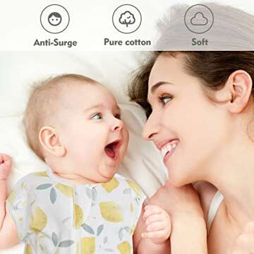 ANYEDDE Baby Swaddles Sleep Sacks for 3-6 Months - Arms Up Transitional Bag with 2-Way Zipper