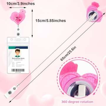 Gjinxi Badge Reel Holder Retractable with ID Clip for Nurse Nursing Name Tag Card Badge Holder with ...