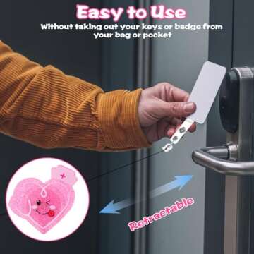 Gjinxi Badge Reel Holder Retractable with ID Clip for Nurse Nursing Name Tag Card Badge Holder with Alligator Clip, Cute Badge Reel for Medical Assistant Nursing Student Doctor Office (Heart)