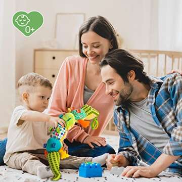 Jollybaby Baby Toys, Tummy Time Baby Toys with Rattles, Crinkle, Newborn Baby Musical Toys for Infant 0 3 6 9 12 Months Boys & Girls-Alligator