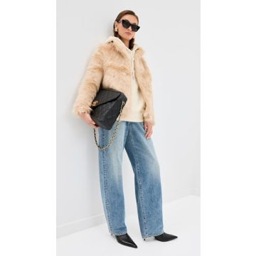 Lioness Women's Bada Bing Faux Fur Jacket in Stylish Beige/Tan