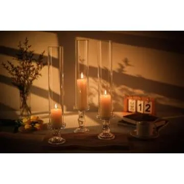 CYS EXCEL 6 PCS (H:14" D:2.5") Open Ended Glass Hurricane Candleholder Tube Shade | Multiple Size Choices Open Flame Candle Chimney Tube Cover | Bottomless Cylinder