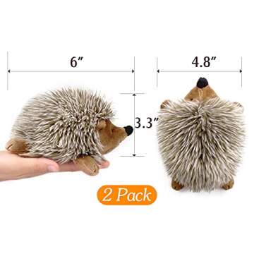 Pawaboo Plush Dog Toy, [2PACK] Non-Toxic Super Soft Faux-Fur Hedgehog Dog Toy Stuffed Biting Training Playing Toys for Dog Puppy, Brown