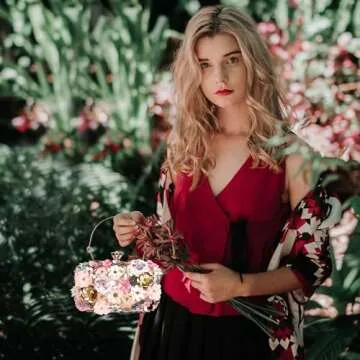 Selighting Colorful Floral Clutch Evening Bags for Women Formal Beaded Wedding Purse Prom Cocktail Party Handbags Apricot