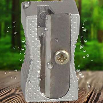 NUOBESTY Pencil Sharpeners Bulk 10pcs Pencil Sharpener Manual Metal One Hole Pencil Sharpeners for Most Size Pencils Silver Metal Pencil Sharpener