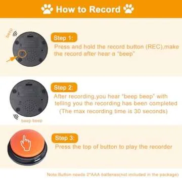 MOLIK Voice Recording Button 4 Color, Dog Buttons for Communication Pet Training Buzzer, 30 Second Record & Playback, for Family Game and Trivia Nights
