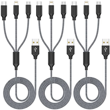 Multi Charging Cable 3Pack - 4FT Braided Cord
