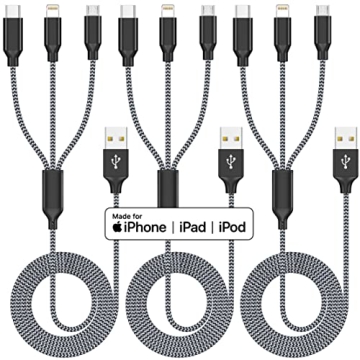 Multi Charging Cable 3Pack - 4FT Braided Cord