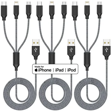 Multi Charging Cable 3Pack - 4FT Braided Cord