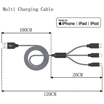 Multi Charging Cable 3Pack - 4FT Braided Cord