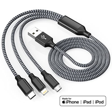 Multi Charging Cable 3Pack - 4FT Braided Cord