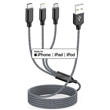 Multi Charging Cable 3Pack - 4FT Braided Cord
