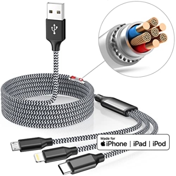 Multi Charging Cable 3Pack - 4FT Braided Cord