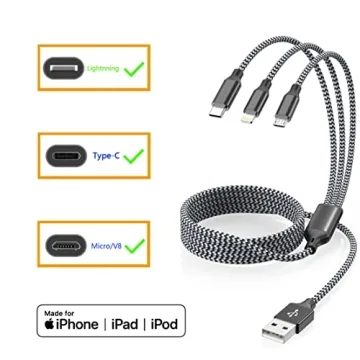 Multi Charging Cable 3Pack - 4FT Braided Cord