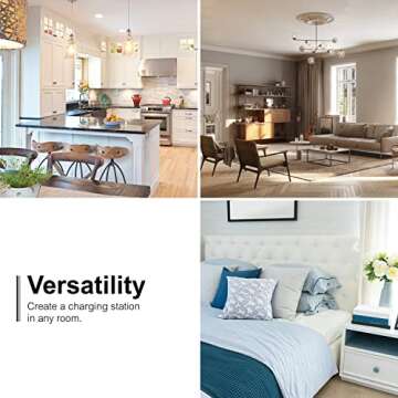 GE 6-Outlet Extender, 2 Pack, Grounded Wall Tap, Adapter Spaced Outlets, 3-Prong Outlet Splitter, Multiple Plug, Quick and Easy Install, Cruise Essentials, UL Listed, White, 40222