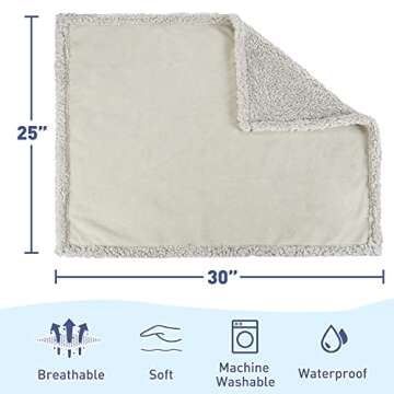 Kritter Planet Waterproof Puppy Blanket for Small Dogs, Pee Proof Sherpa Fleece Pet Blanket, Reversible Cover for Couch Bed, Liquid Proof Furniture Protector