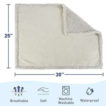 Kritter Planet Waterproof Puppy Blanket for Small Dogs, Pee Proof Sherpa Fleece Pet Blanket, Reversible Cover for Couch Bed, Liquid Proof Furniture Protector