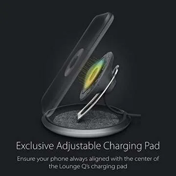 Moshi Lounge Q Wireless Charger Stand with Adjustable Height & Fast Charging Compatible with iPhone ...