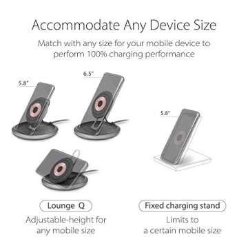 Moshi Lounge Q Wireless Charger Stand - Fast Charging & Adjustable
