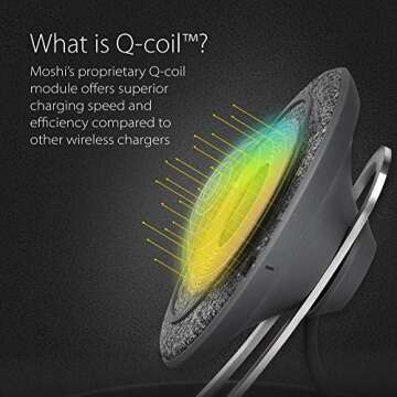 Moshi Lounge Q Wireless Charger Stand - Fast Charging & Adjustable