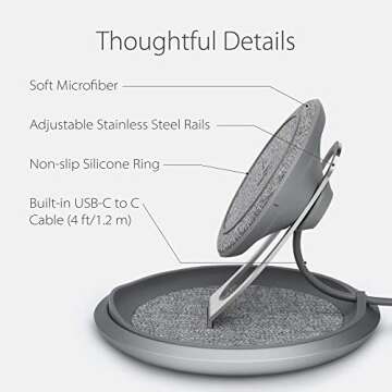 Moshi Lounge Q Wireless Charger Stand - Fast Charging & Adjustable