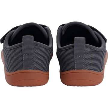 WHITIN Toddlers Wide Barefoot Shoes for Boys Girls Minimalist Zero Drop Sneakers Size 10 Toddlers Little Kid Athletic Walking Tennis Sports Wide Toe Box Flat Grey Gum 27