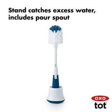 OXO Tot Bottle Brush with Nipple Cleaner and Stand - Navy