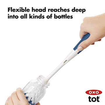 OXO Tot Bottle Brush with Nipple Cleaner and Stand - Navy
