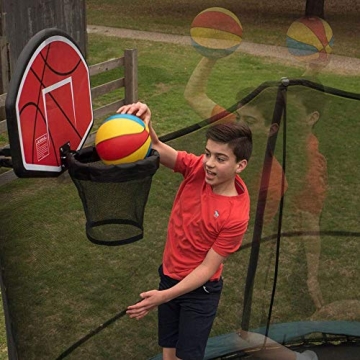 JumpKing Trampoline Basketball Hoop with Inflatable Basketball