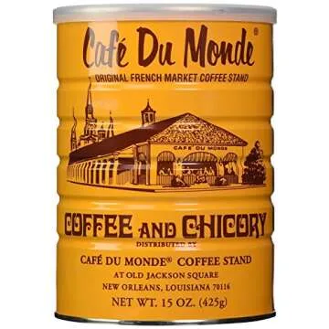 Cafe Du Monde Coffee and Chickory and French Roast Bundle. New Orleans Coffee Bundle Includes One 15 ounce Original Coffee And One 13 Ounce, 2 Piece Assortment