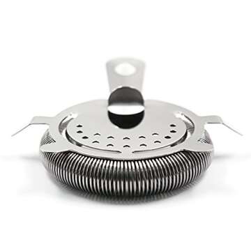 Sky Fish Hawthorne Cocktail Strainer Stainless Steel Bar Strainer Professional 4 Prong Strainer with 100 Wire Spring