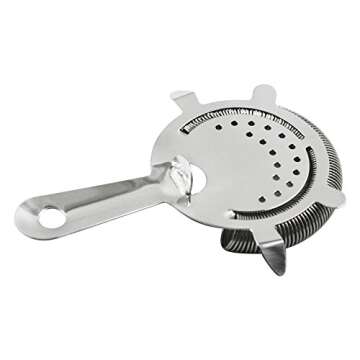 Sky Fish Hawthorne Cocktail Strainer Stainless Steel Bar Strainer Professional 4 Prong Strainer with 100 Wire Spring