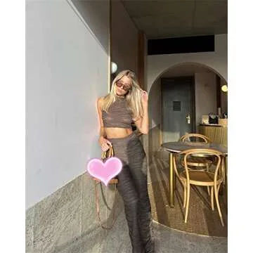 Yuemengxuan Women 2 Piece Floral Sets Y2k Long Sleeve Crop Tops Skinny Tee Shirt High Waist Shorts Outfits Loungewear (Brown-G, M)