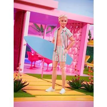 Collectible Barbie The Movie Ken Doll with Surfboard & Outfit
