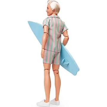 Collectible Barbie The Movie Ken Doll with Surfboard & Outfit