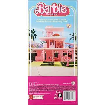 Barbie The Movie Ken Doll, Collectible Wearing Pastel Pink & Green Striped Beach Matching Set with Surfboard & White Sneakers