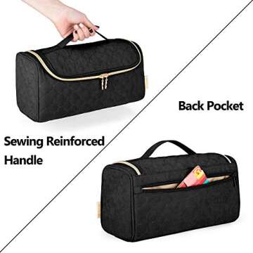 Yarwo Travel Case Compatible for Dyson Airwrap Complete Styler All Models and Attachments, Portable Storage Bag with Hanging Hook for Hair Curler Accessories, Black (Patented Design)