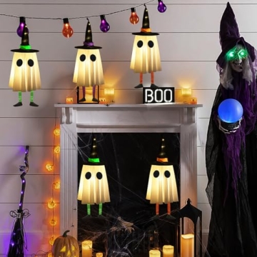 3 Glowing Hanging Ghosts for Halloween Decorations