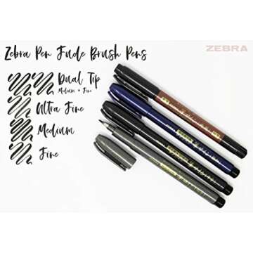 Zebra Pen Zensations Brush Pen, Brush Tip, Black Water-Resistant Ink, 1-Pack