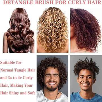 Styling Hair Brush 9 Row Cushion Nylon Bristle with Anti-static Rubber Pad Parting Combs for Women & Men Curly Styling, Separating,Shaping,Smoothing,Blow-Drying All Hair, Red, 21x3.5x6cm